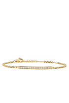 Petit Pave Bar Bracelet, 18K Yellow Gold & White Diamonds